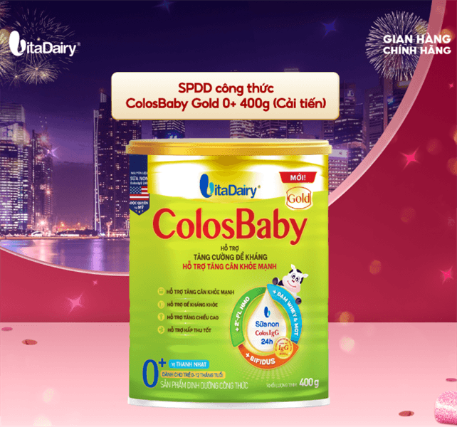 Sữa ColosBaby Gold 0+ Vị thanh nhạt 400g