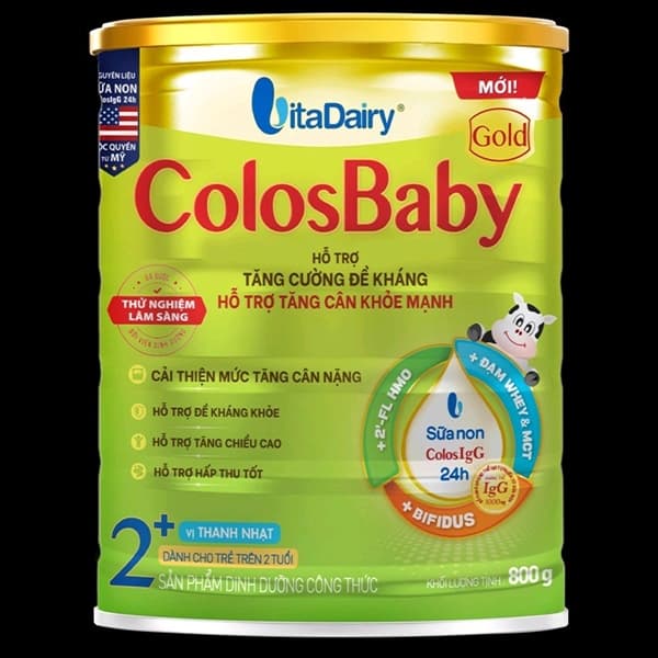 Sữa Colosbaby gold 2+ Vị thanh nhạt 800g