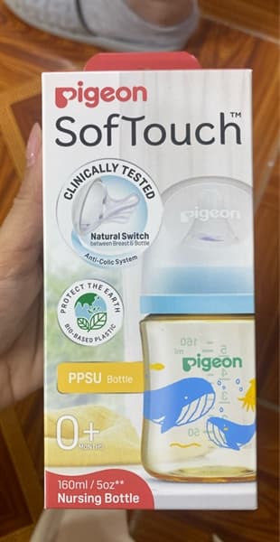 Bình sữa Pigeon PPSU Softouch (hoạ tiết) - 160ml