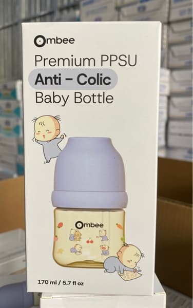 Bình sữa Ombee PPSU hoạ tiết Princes - xanh 170ml
