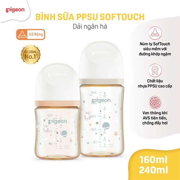 Bình sữa Pigeon PPSU Softouch dải ngân hà