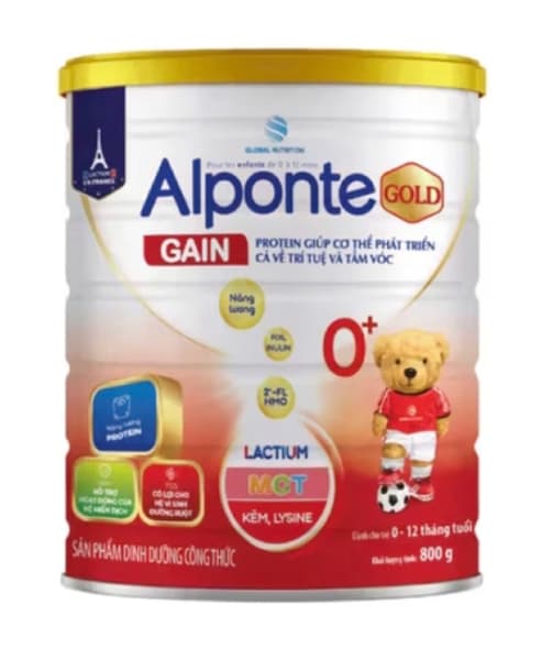Sữa bột Alponte Gain Gold 0+ 800g