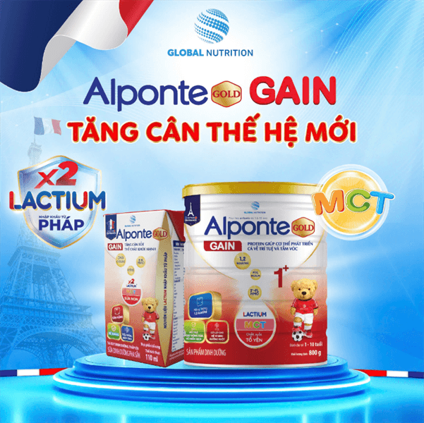 Sữa bột Alponte Gain Gold 1+ 800G