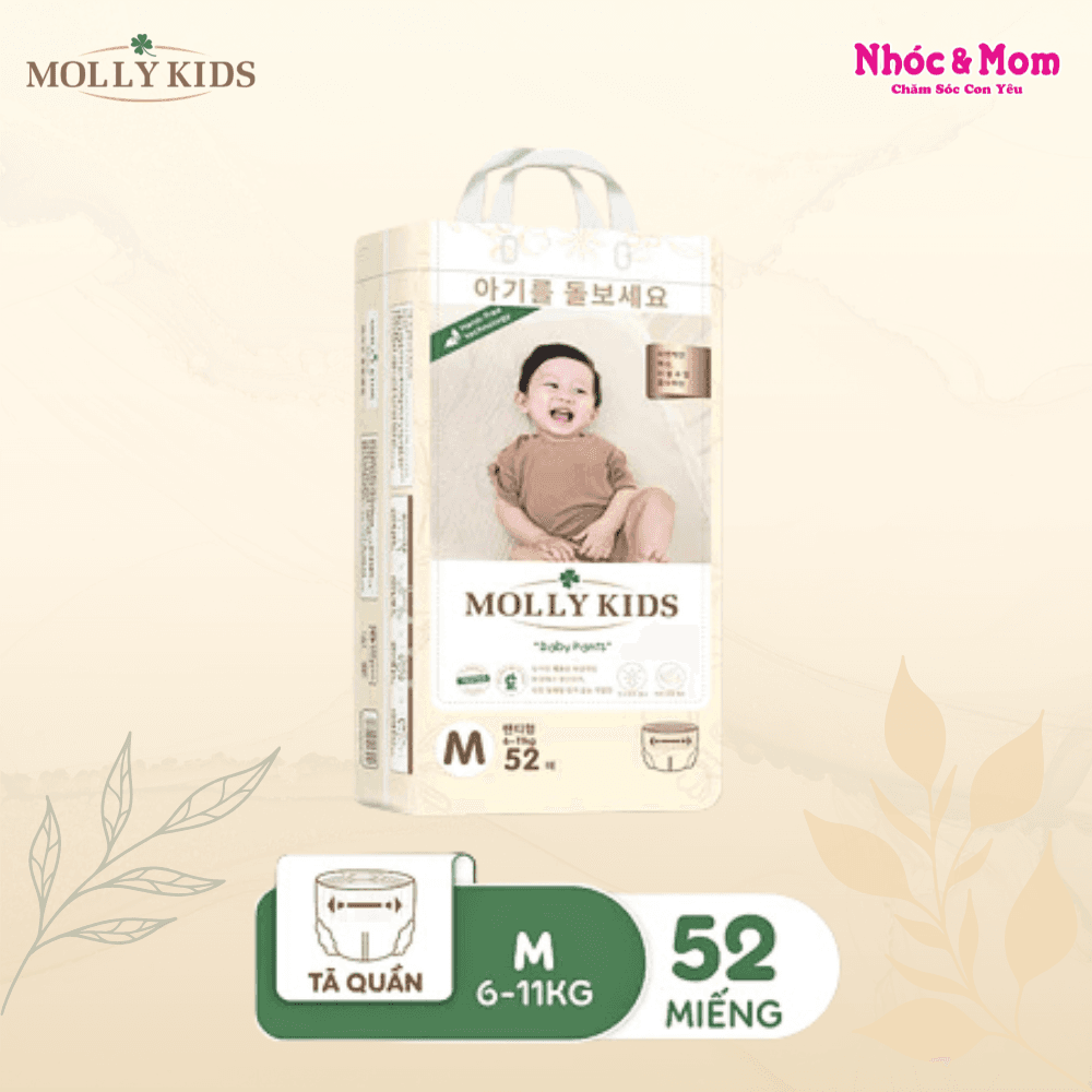 Tã Bỉm Molly Kids Cao Cấp – Mềm Mại, Thấm Hút Vượt Trội, Chống Hăm - Bỉm dán - M56